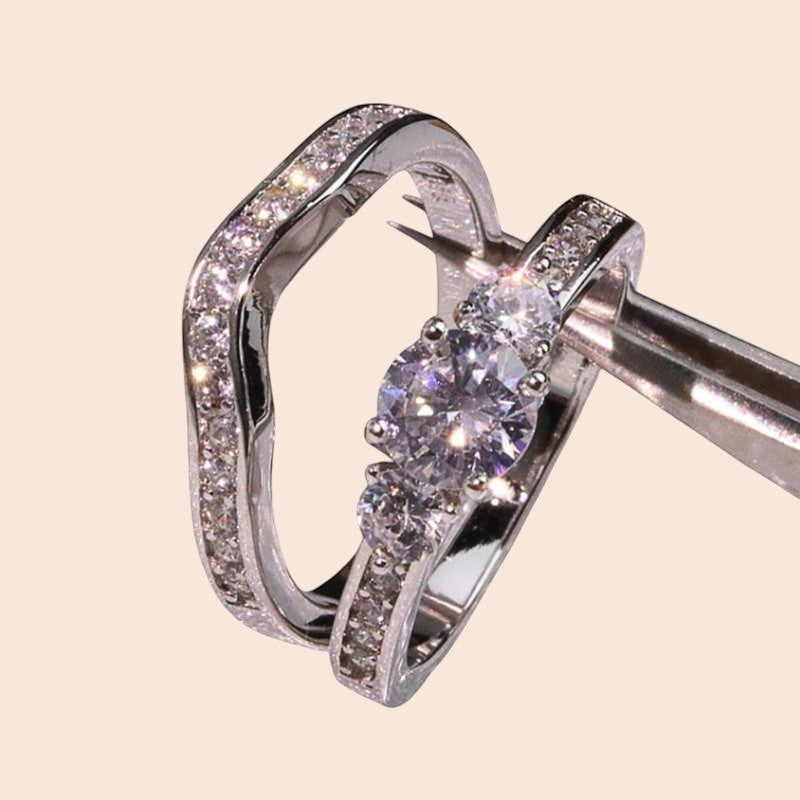 Radiant Promise Couple Ring Set – Timeless Love Edition