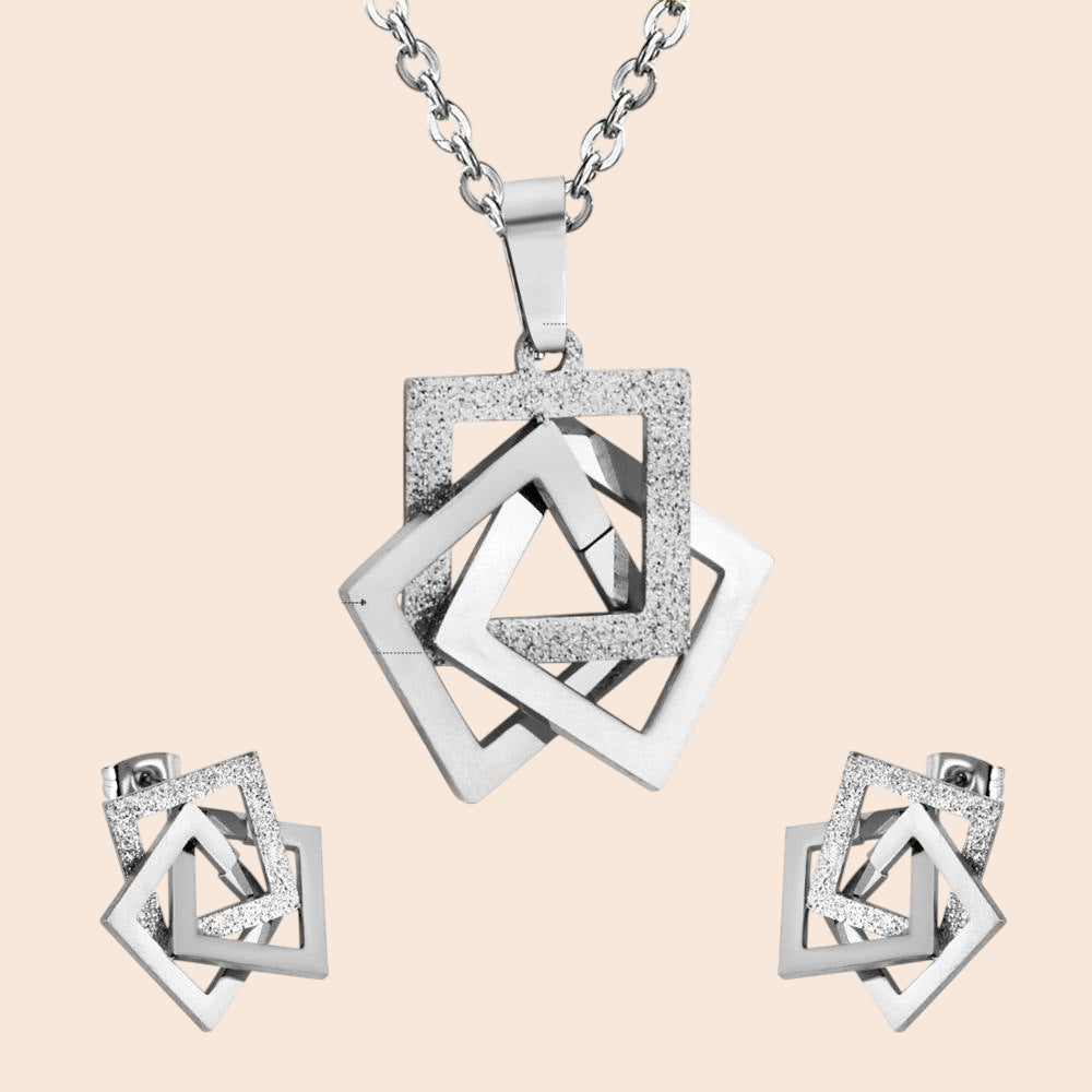 Geometric Luxe Necklace & Earring Set