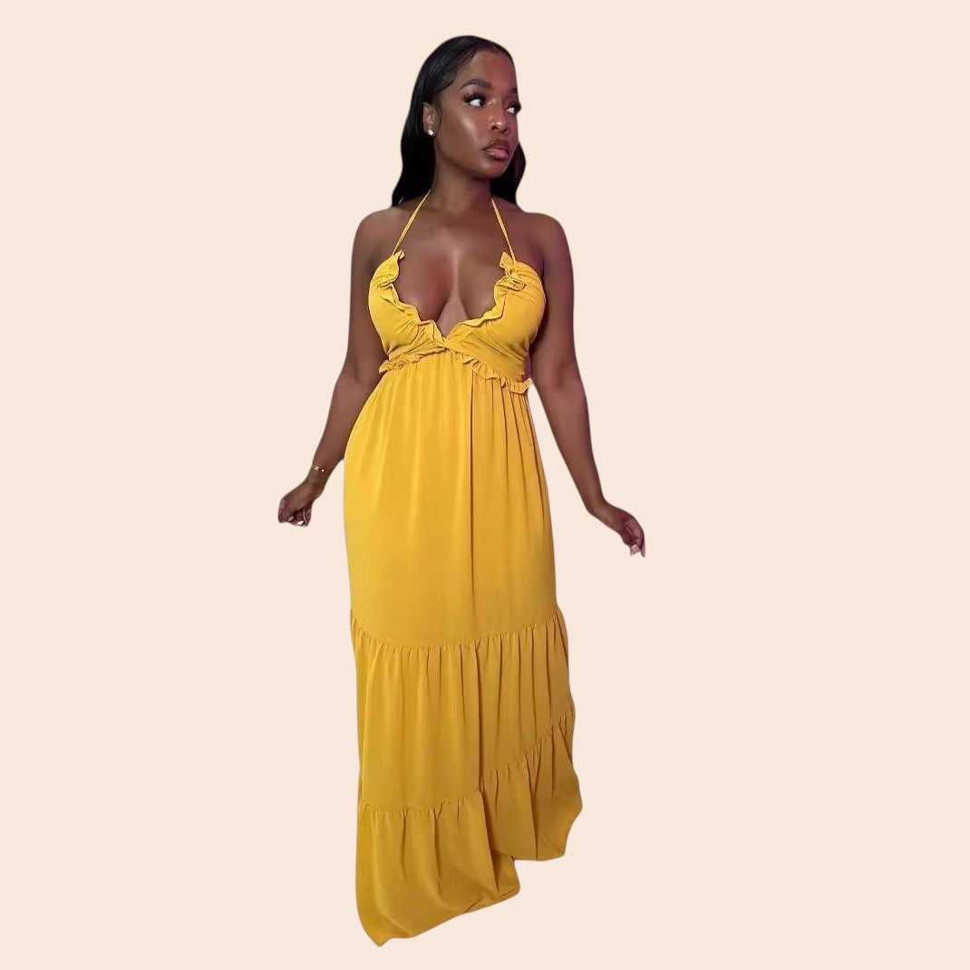 Sunset Escape Halter Maxi Dress