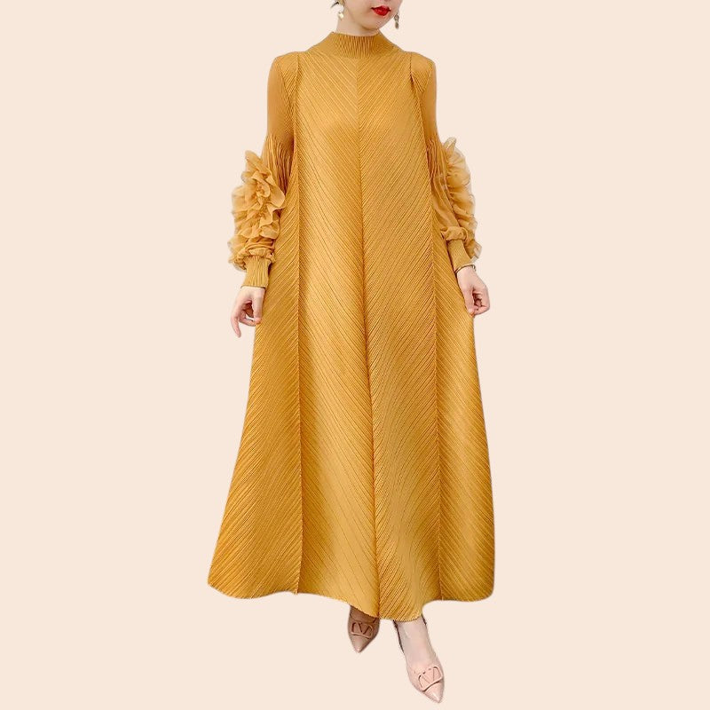 Floral Cuff Sleeve Maxi Dress