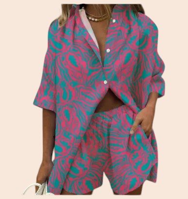 Retro Print Shorts Set – Summer Statement Collection