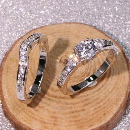 Radiant Promise Couple Ring Set – Timeless Love Edition