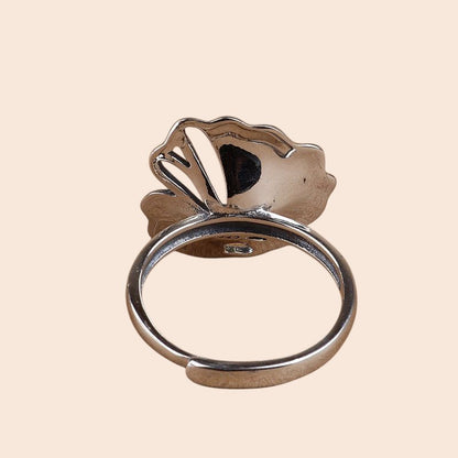 Vintage Lotus Leaf Sterling Silver Ring – Nature Inspired Elegance