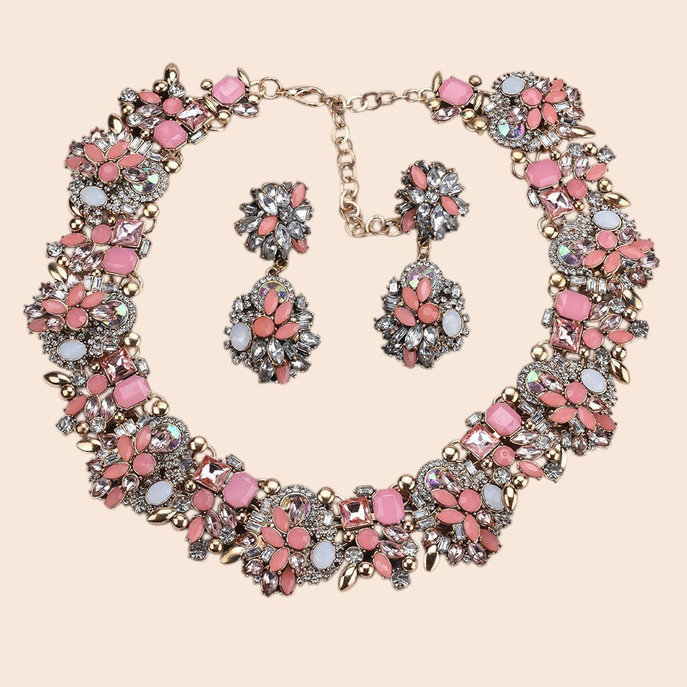 Vintage Luxe Crystal Jewelry Set – Regal Statement Glam
