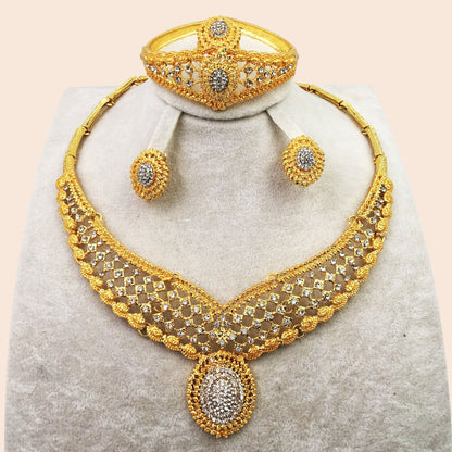 Royal Gold Statement Jewelry Set – Timeless Elegance Collection