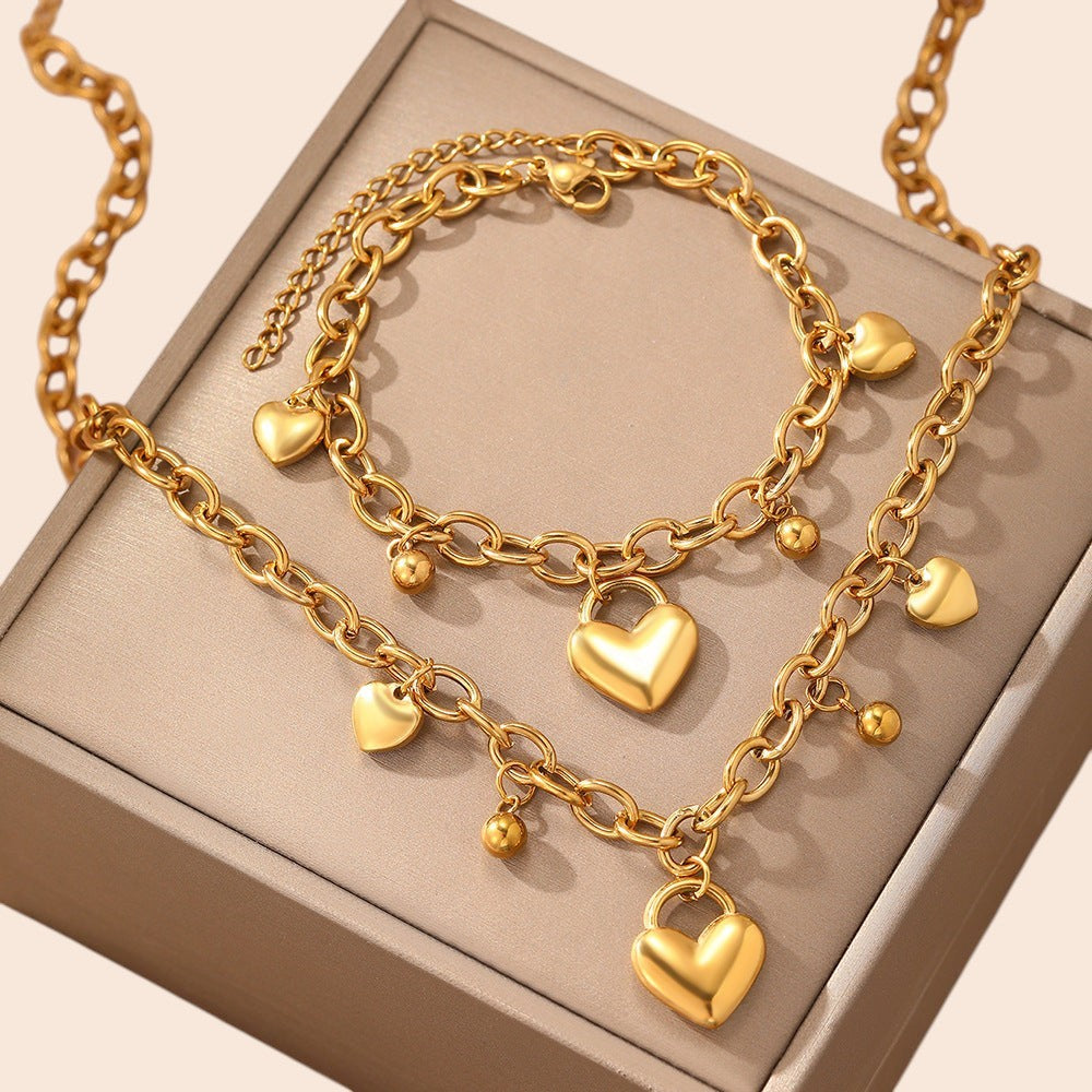 Charmed Heart Necklace & Bracelet Set