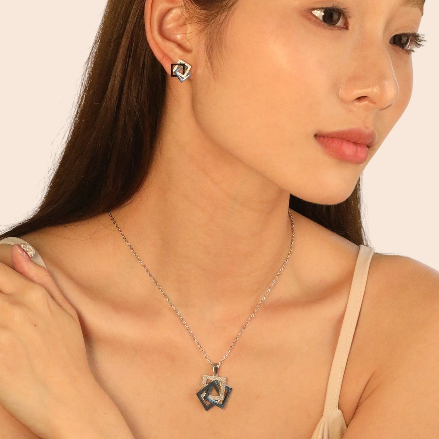 Geometric Luxe Necklace & Earring Set