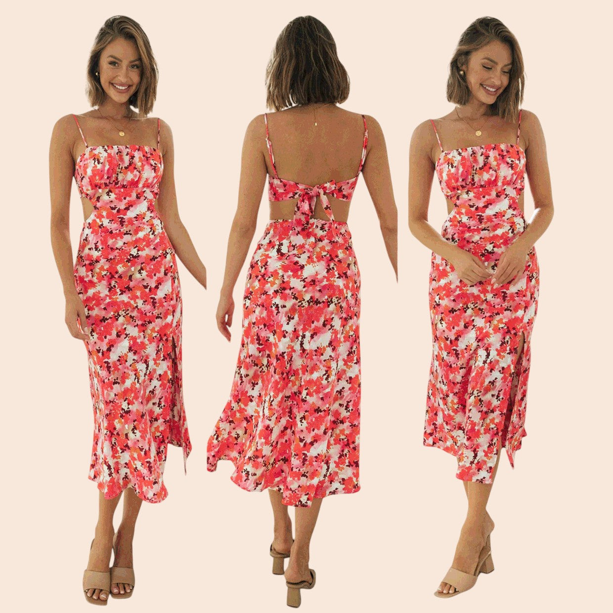 Sweet Blossom Floral Midi Dress
