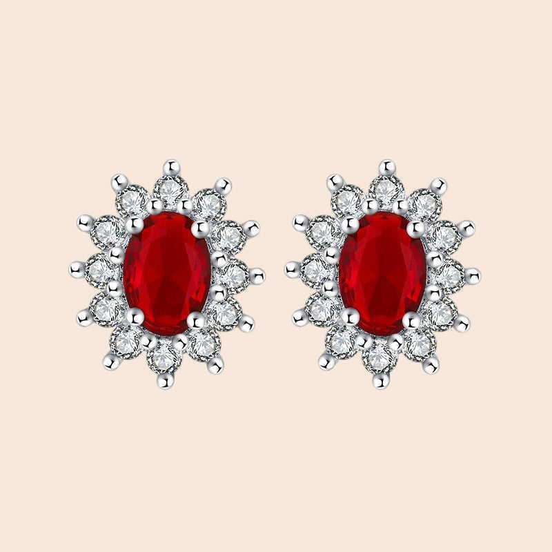 Luxury Ruby Crystal Jewelry Set