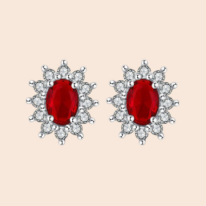 Luxury Ruby Crystal Jewelry Set