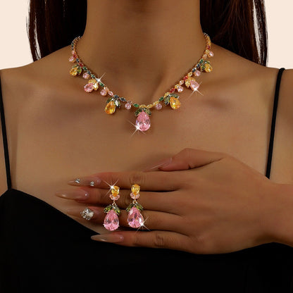 Sparkling Zircon Crystal Jewelry Set
