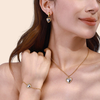 Luxe Heart Charm Jewelry Set