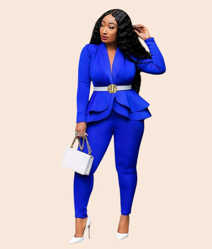 Tailored Peplum Blazer & Pants Set