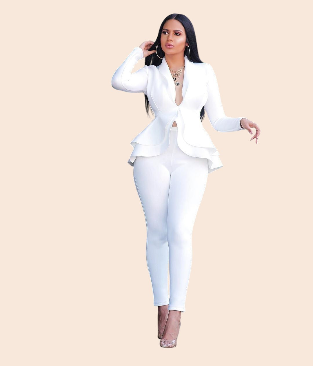 Tailored Peplum Blazer & Pants Set