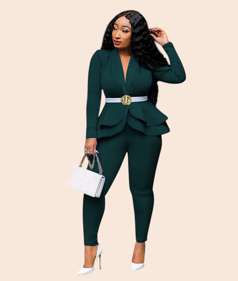 Tailored Peplum Blazer & Pants Set