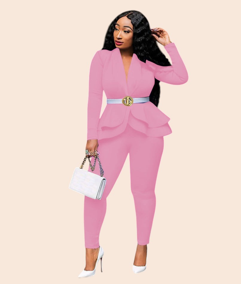 Tailored Peplum Blazer & Pants Set