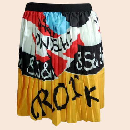 Pop Art Pleated Mini Skirt