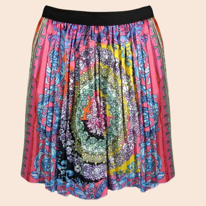 Pop Art Pleated Mini Skirt