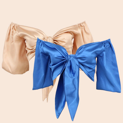 Luxe Satin Bow Crop Top