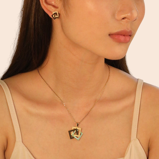 Geometric Luxe Necklace & Earring Set