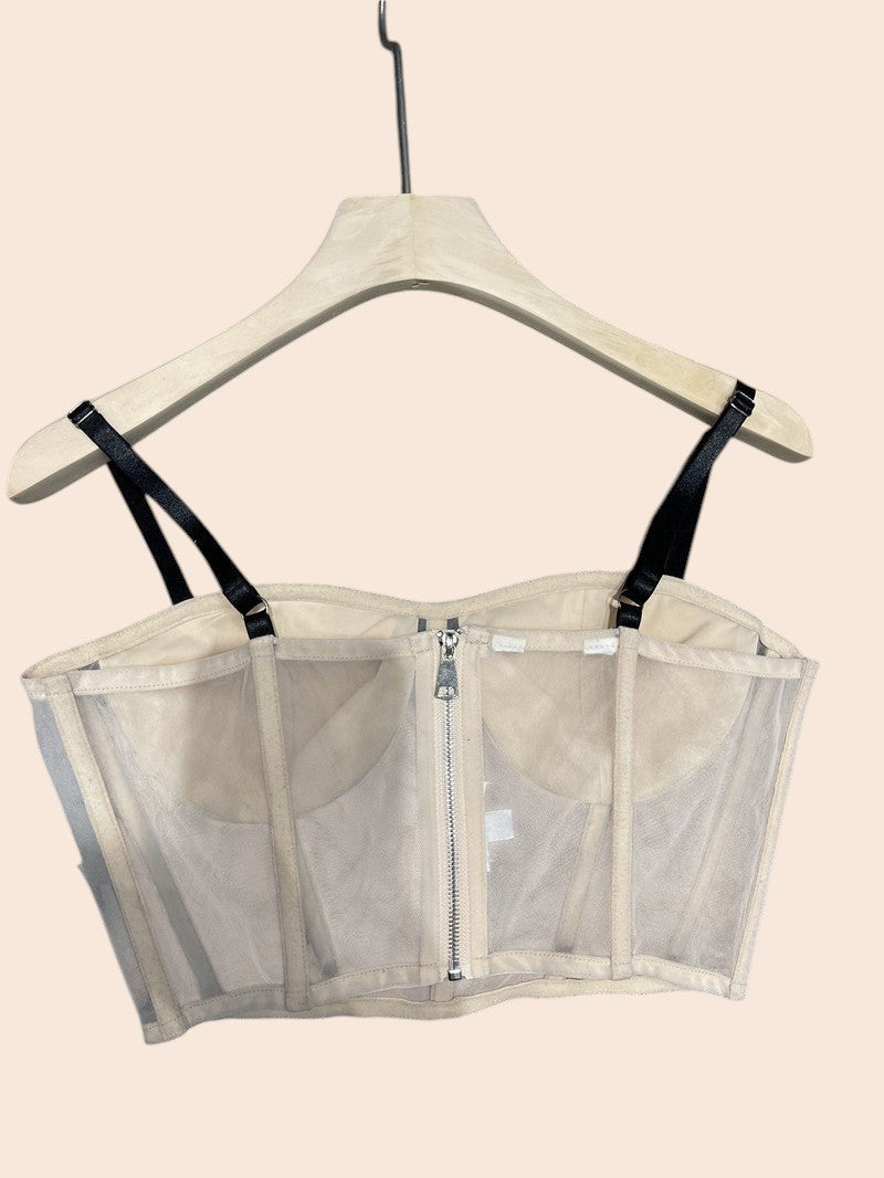 Luxe Bow Mesh Corset Top