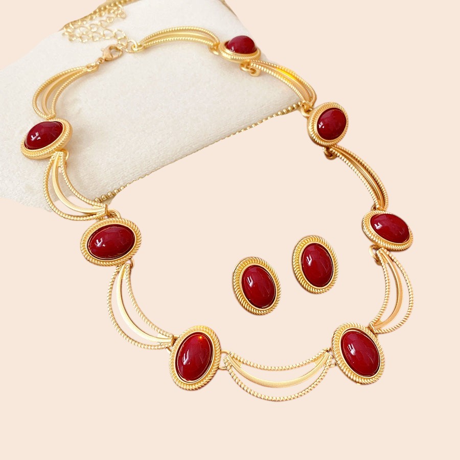 Vintage Gemstone Statement Jewelry Set