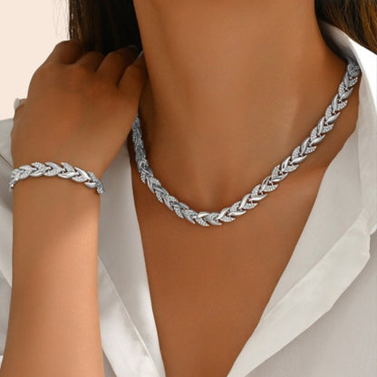 Luxe Twist Chain Necklace & Bracelet Set