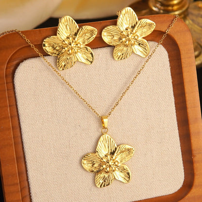 Luxury Gold Floral Jewelry Set Collection