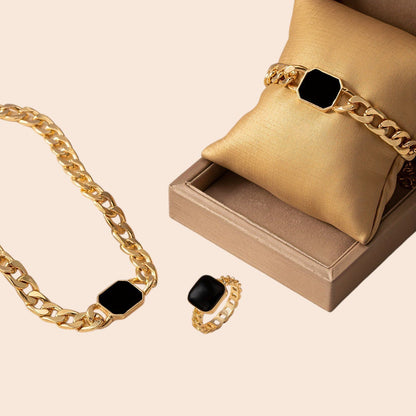 Geometric Luxe Chain Jewelry Set – Modern Statement Elegance