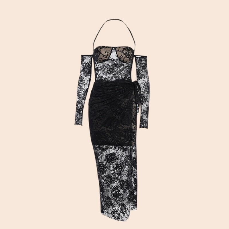 Midnight Rose Lace Dress