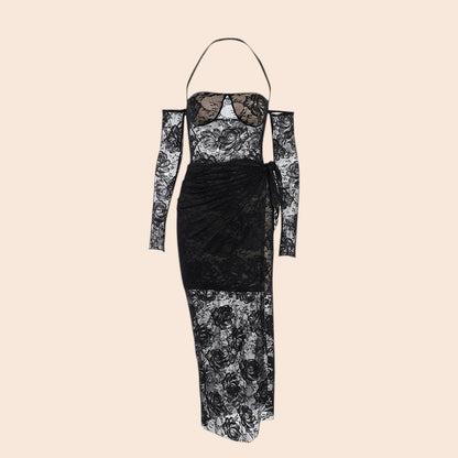 Midnight Rose Lace Dress