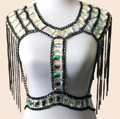 Festival Gem Fringe Statement Crop Top