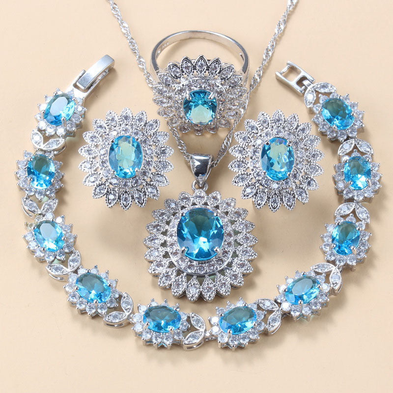 Midnight Sapphire Crystal Jewelry Set