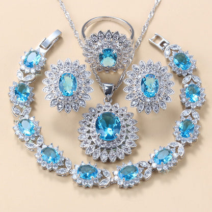 Midnight Sapphire Crystal Jewelry Set