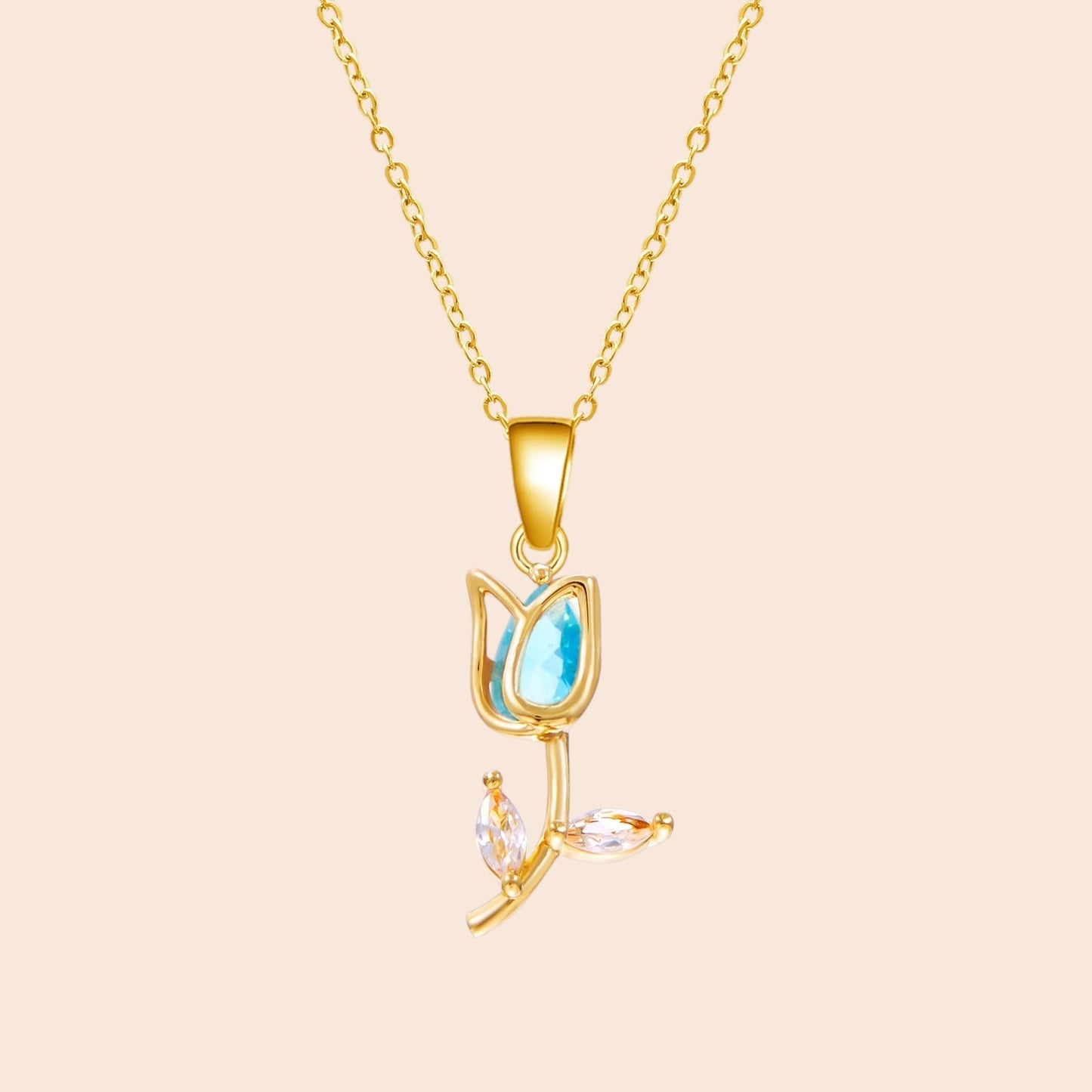 Elegant Tulip Crystal Necklace & Bracelet Set