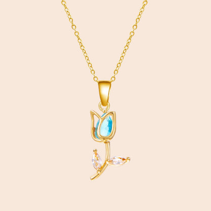 Elegant Tulip Crystal Necklace & Bracelet Set