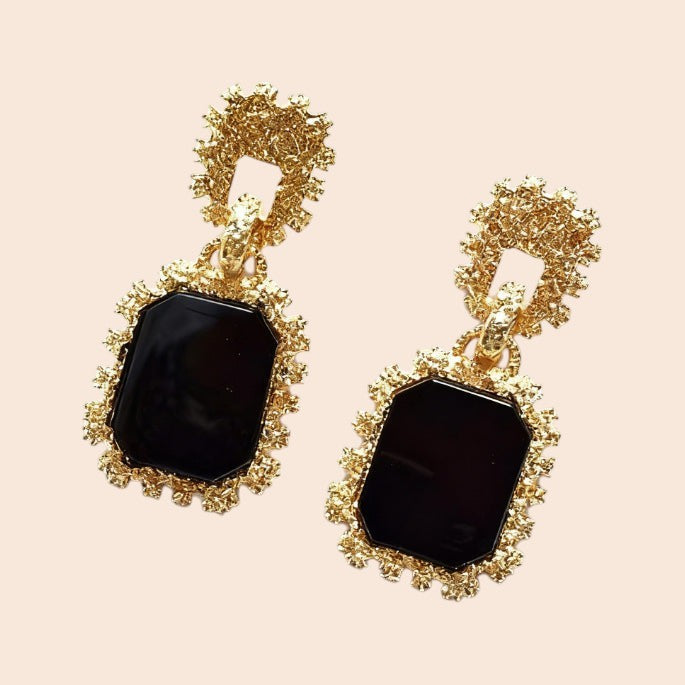 Vintage Velvet Gemstone Necklace & Earring Set
