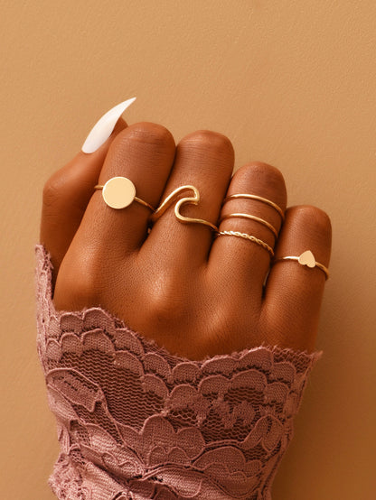 Golden Harmony Ring Set – Minimalist Luxe Collection