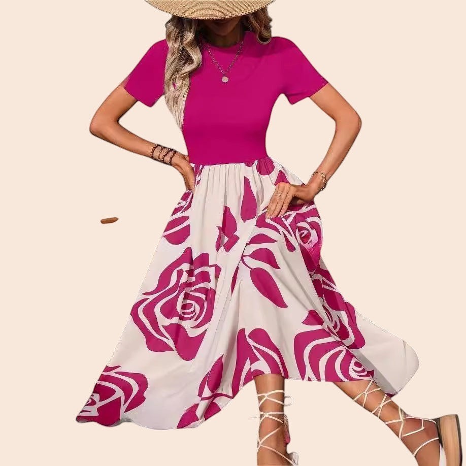 Rosé Bloom Midi Dress