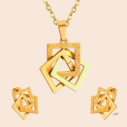 Geometric Luxe Necklace & Earring Set