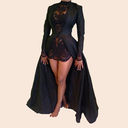 Midnight Lace Flow Gown