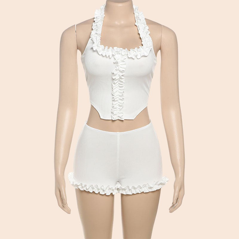 Ruffle Trim Lounge Set