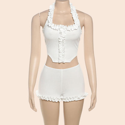 Ruffle Trim Lounge Set
