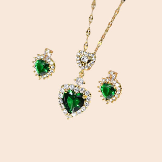 Emerald Heart Luxe Jewelry Set