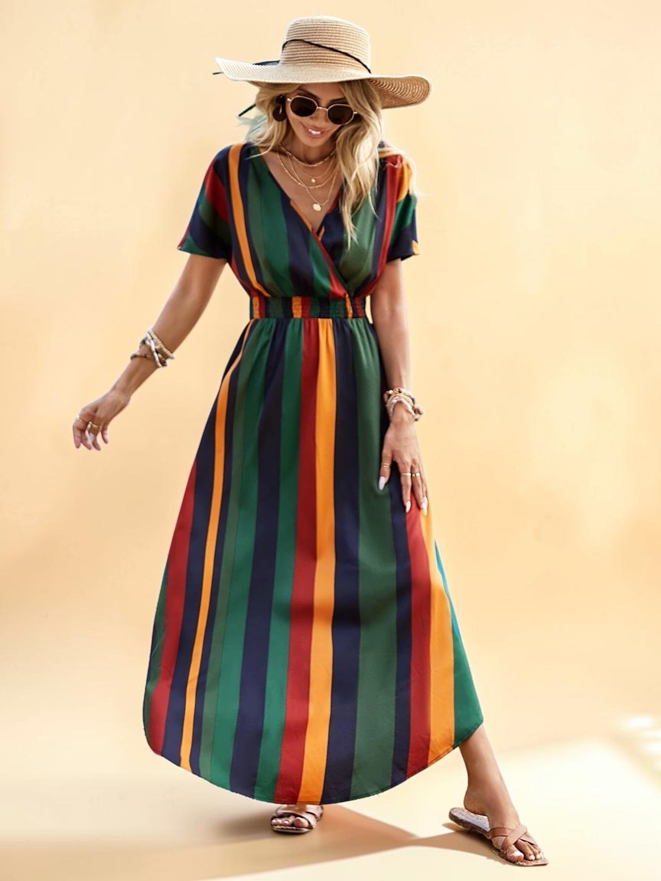Sunset Stripe Maxi Dress