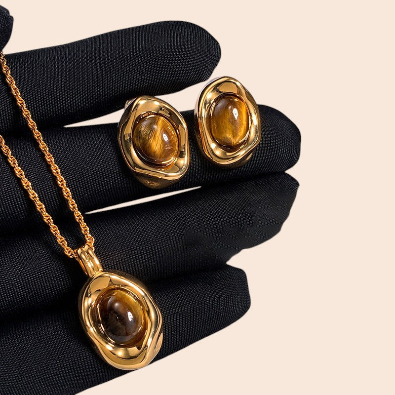 Golden Tiger Eye Luxe Jewelry Set