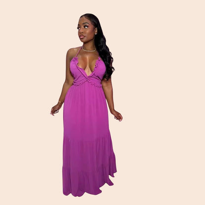 Sunset Escape Halter Maxi Dress