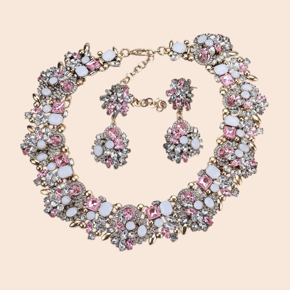 Vintage Luxe Crystal Jewelry Set – Regal Statement Glam