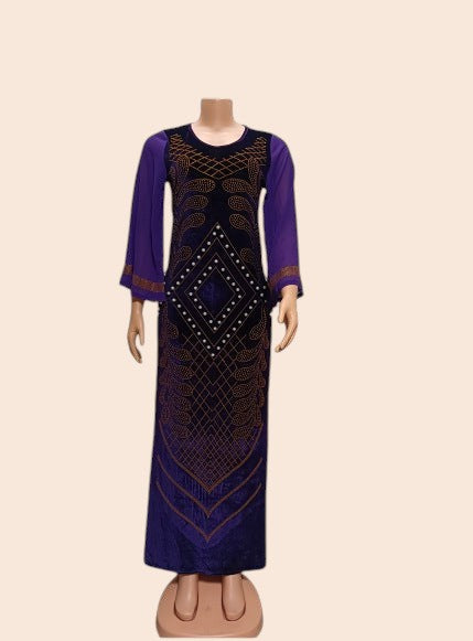 Geometric Embellished Maxi Dress