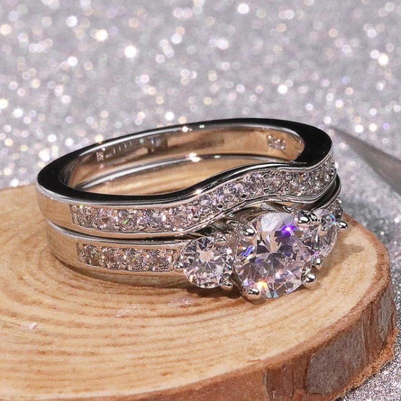 Radiant Promise Couple Ring Set – Timeless Love Edition